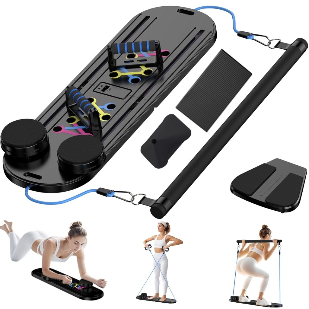 15-in-1 Foldable Pilates Board – Full-Body Core Trainer, Black - Pilates Board - Apex Therapy