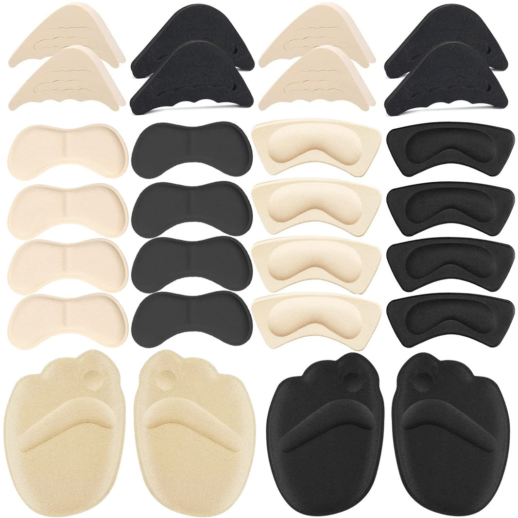 16 Pairs Shoe Filler Heel Grips for Womens Shoes - Shoe Filler for Too Big Shoes Women with Toe Inserts Heel Pads Shoe Pads and Womens Toe Inserts for Shoes Too Big