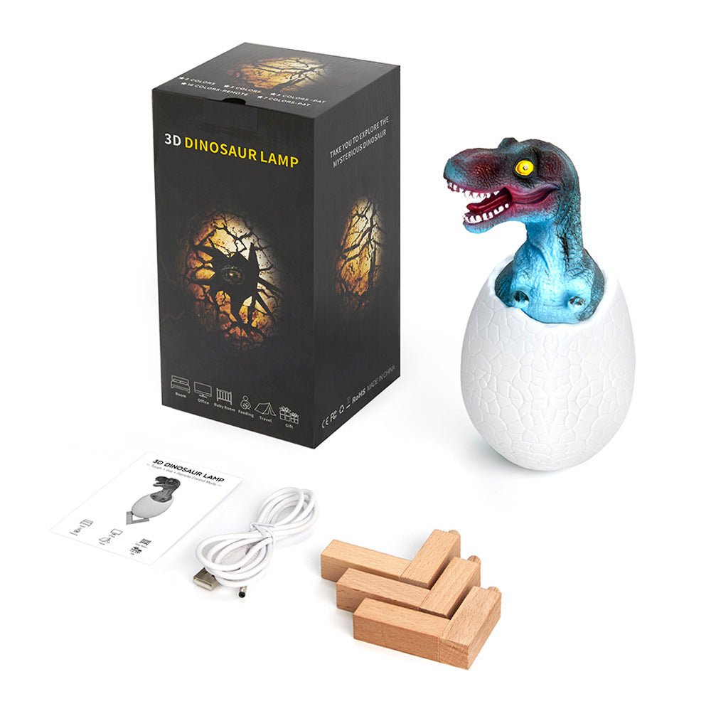3D Dinosaur Night Light – Touch Control, 3 or 16 Colors, Wooden Base - Night Light - Apex Therapy