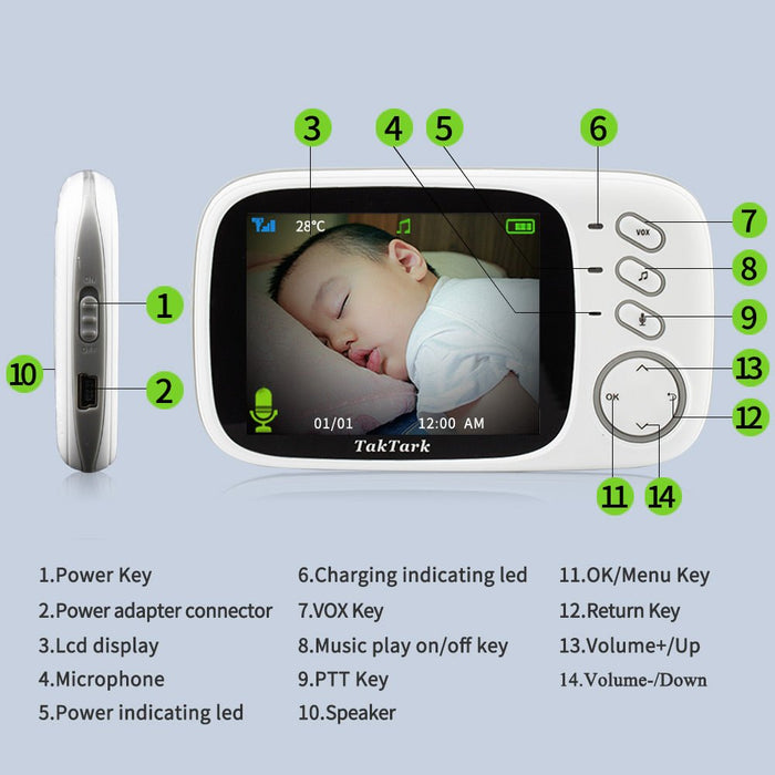 Video baby monitor with 3.2 inch screen – Apex Therapy, view 1