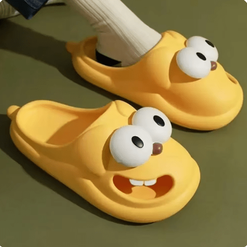 Big-Eyed Puppy Slippers – Breathable Cap-Toe House Sandals, 5 Colors - Slippers - Apex Therapy