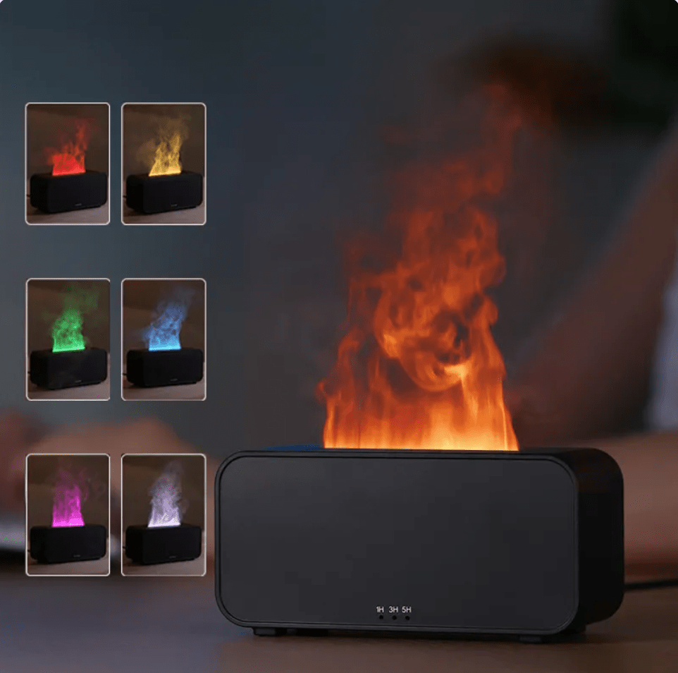 Compact Flame Aroma Diffuser – USB, Adjustable Mist & Timer - Humidifier - Apex Therapy
