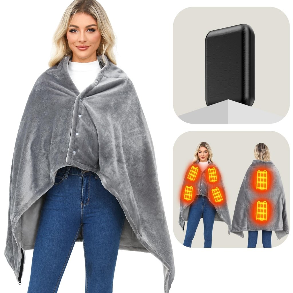 Cordless Heated Throw Blanket – Battery-Powered, 3 Heat Levels - Heated Blanket - Apex Therapy