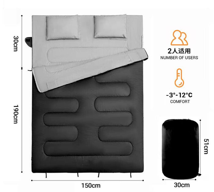 Double camping sleeping bag for two – Apex Therapy, view 3