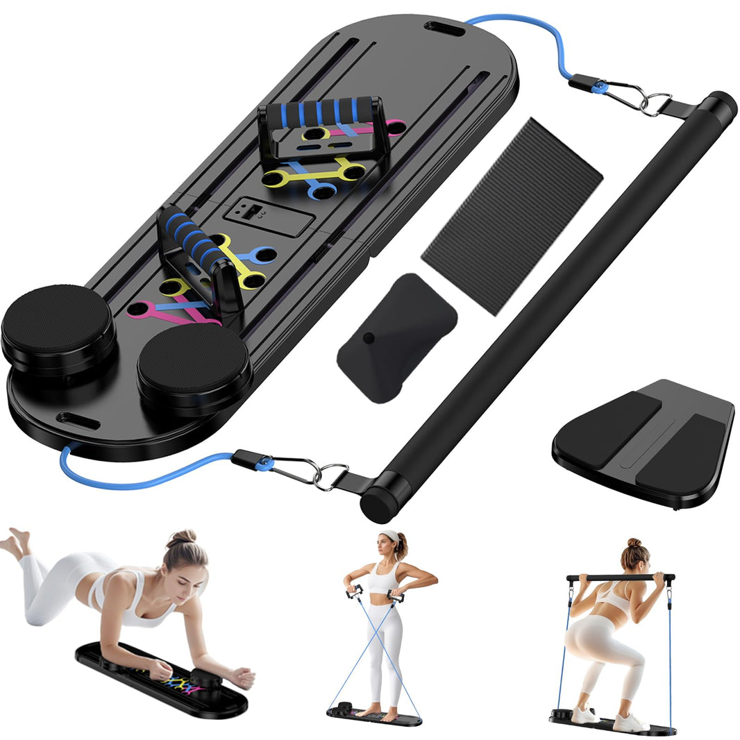 15-in-1 Foldable Pilates Board – Full-Body Core Trainer, Black