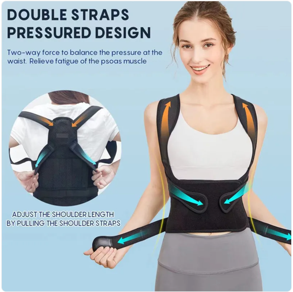 Neoprene Posture Corrector Belt – Mesh-Lined Back Support, S–L