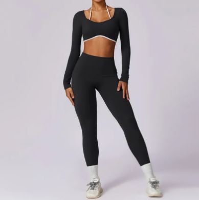 Strappy Back Yoga Set – Sports Bra & Matching Leggings - Activewear Set - Apex Therapy