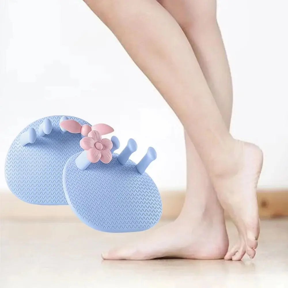 Silicone toe separators worn on foot