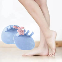 Silicone toe separators worn on foot