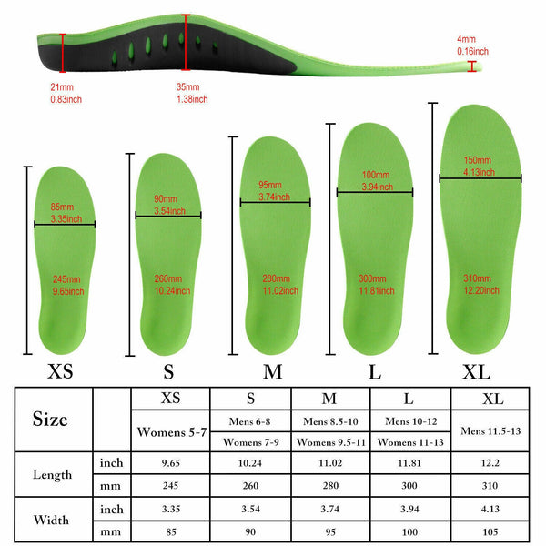 Orthotic Insoles – 3-Point Arch Support for Plantar Fasciitis & Flat Feet