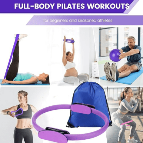 13-Piece Yoga & Pilates Set – Ring, Bands, Ball & Bag - Fitness Equipment - Apex Therapy