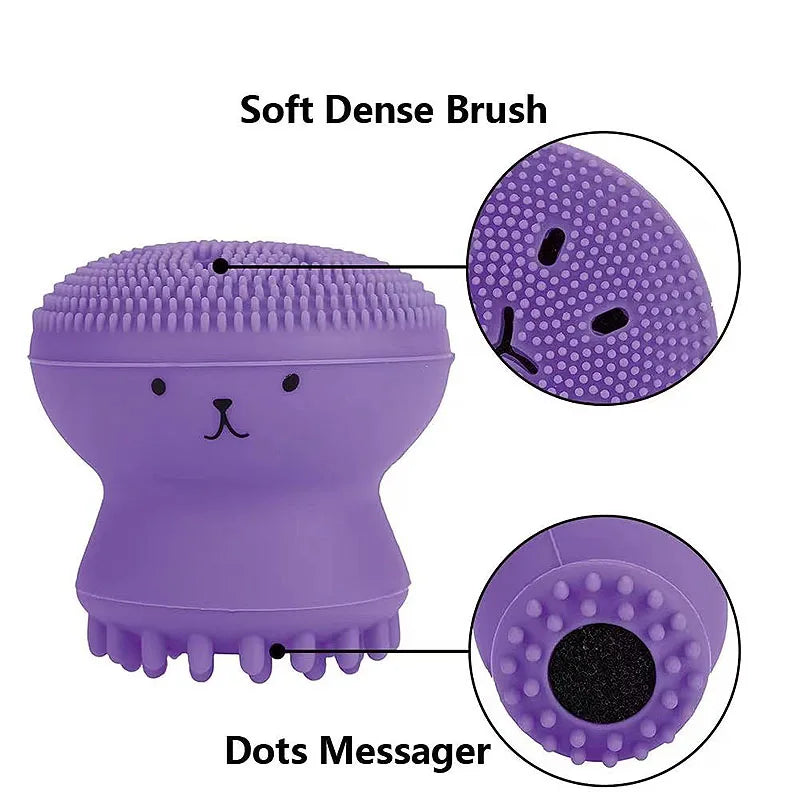 Silicone facial cleansing brush shown from the front
