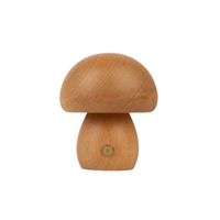 Wooden Mushroom Night Light – Rechargeable Warm LED, 4 Styles