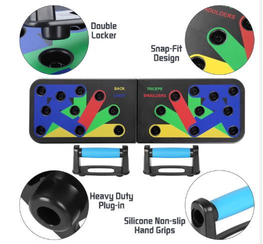 9-in-1 Push-Up Board – Multi-Position Chest Trainer, ABS Build