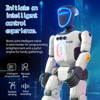 Humanoid robot shown with remote control