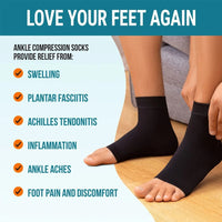 1Pair Neuropathy Socks for Men Women, Soothe Compression Socks for Neuropathy Pain,Ankle Brace Plantar Fasciitis Swelling Relief - Apex Therapy
