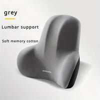 1pc Memory Foam Seat Cushion Set - 2-in-1 Lumbar & Seat Pillow for Office/Car,Grey & Black, Holiday Gift for Back Pain Relief - Apex Therapy