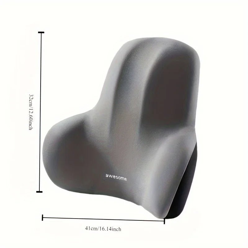 1pc Memory Foam Seat Cushion Set - 2-in-1 Lumbar & Seat Pillow for Office/Car,Grey & Black, Holiday Gift for Back Pain Relief - Apex Therapy