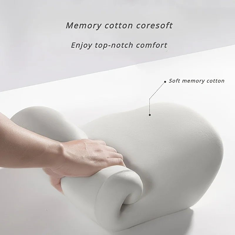 1pc Memory Foam Seat Cushion Set - 2-in-1 Lumbar & Seat Pillow for Office/Car,Grey & Black, Holiday Gift for Back Pain Relief - Apex Therapy