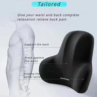 1pc Memory Foam Seat Cushion Set - 2-in-1 Lumbar & Seat Pillow for Office/Car,Grey & Black, Holiday Gift for Back Pain Relief - Apex Therapy