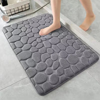 1PC Memory Foam Velvet Carpet Embossed Non-Slip Mat for Bathroom Living Room Cobblestone Floor Home Decorative Rug - Bath Mat - Apex Therapy