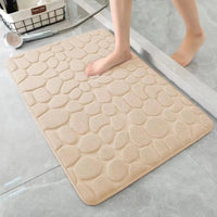 1PC Memory Foam Velvet Carpet Embossed Non-Slip Mat for Bathroom Living Room Cobblestone Floor Home Decorative Rug - Bath Mat - Apex Therapy