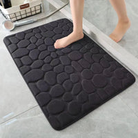 1PC Memory Foam Velvet Carpet Embossed Non-Slip Mat for Bathroom Living Room Cobblestone Floor Home Decorative Rug - Bath Mat - Apex Therapy