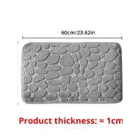 1PC Memory Foam Velvet Carpet Embossed Non-Slip Mat for Bathroom Living Room Cobblestone Floor Home Decorative Rug - Bath Mat - Apex Therapy