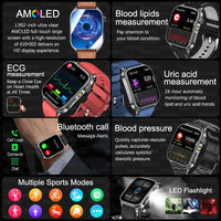 2026Hot AI-GPT Diagosis ECG Health SmartWatch Blood Pressure Lipid Uric Acid 650nm Dual-Probelaser Heart Analysis Smart bracelet - Apex Therapy