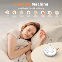 Baby sleep sound machine shown with charging cable