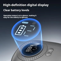 Magnifying electric nail trimmer shown with packaging