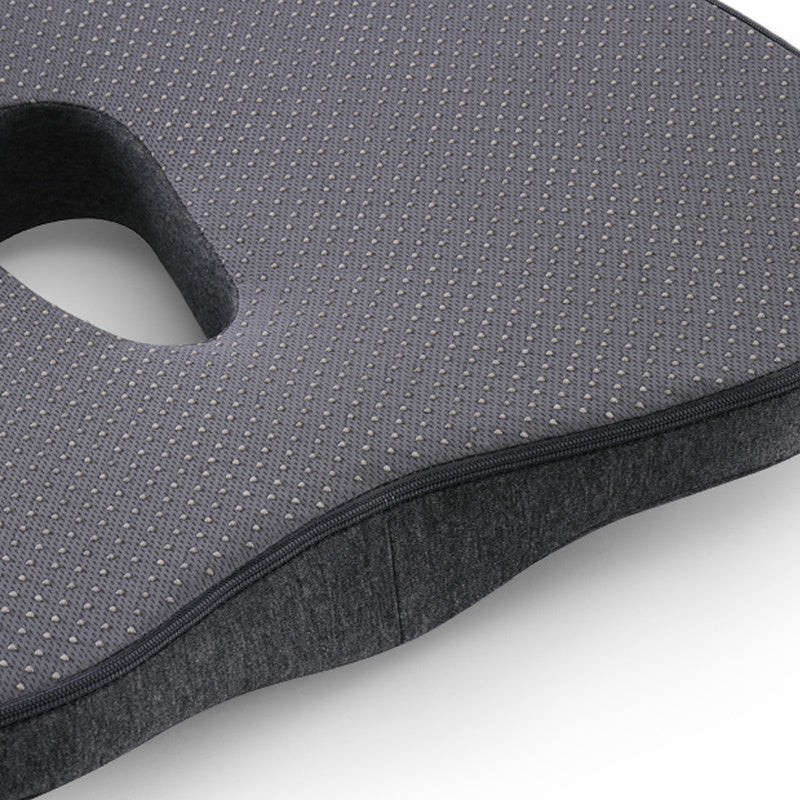Dark grey car lumbar cushion with magnetic cloth finish - Apex Therapy