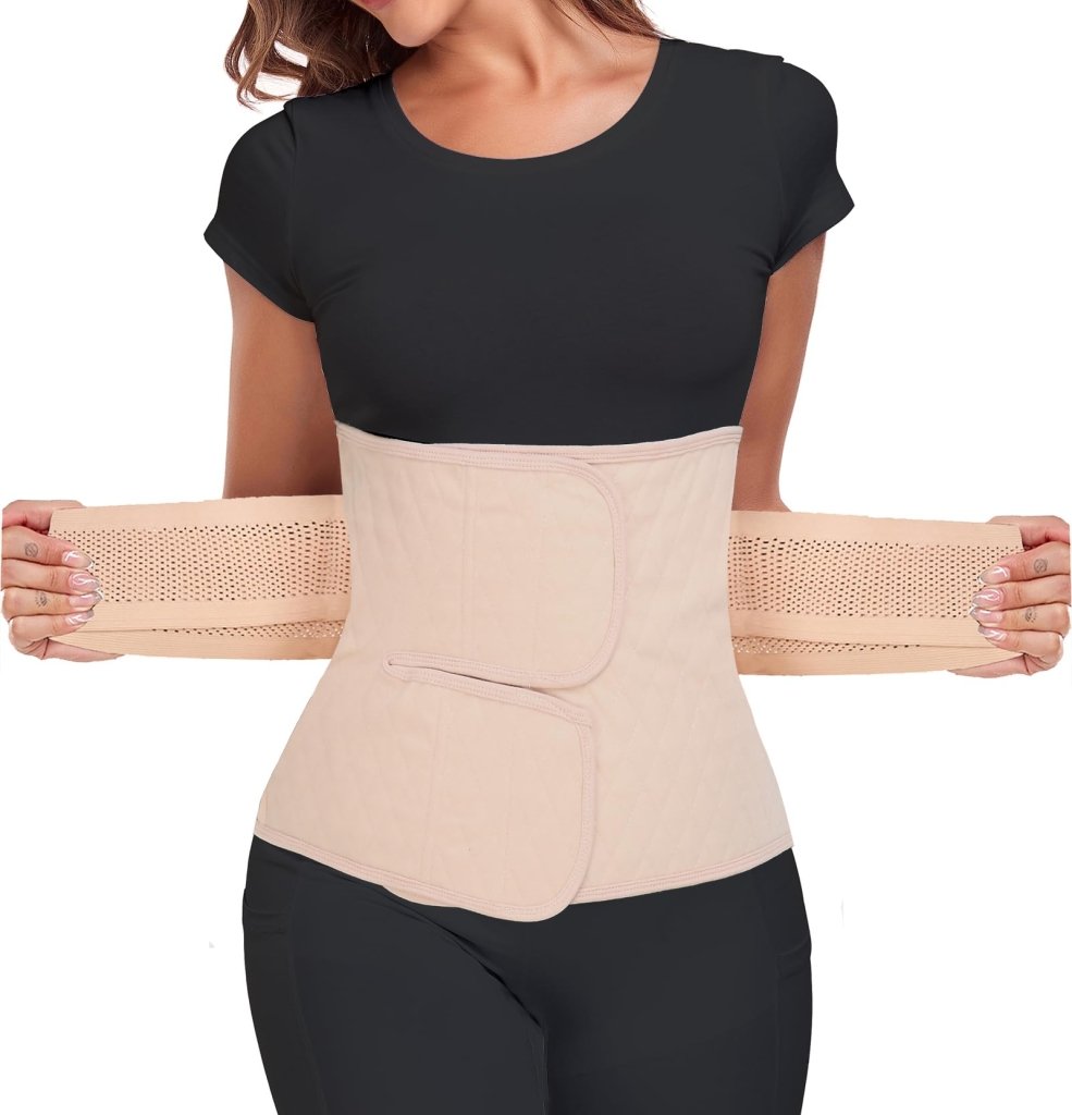3-in-1 Postpartum Belly Band – Adjustable Compression, Beige XL - Postpartum Wrap - Apex Therapy