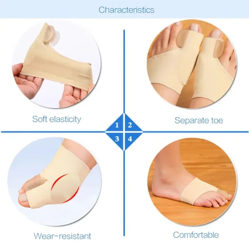 Hallux Valgus Bunion Corrector Orthotics Toe Separator - Feet Bone Thumb Adjuster Pedicure Sock Straightener for Foot Health