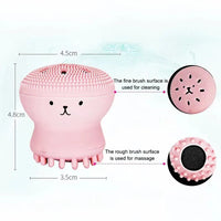 Silicone facial cleansing brush shown with retail packaging