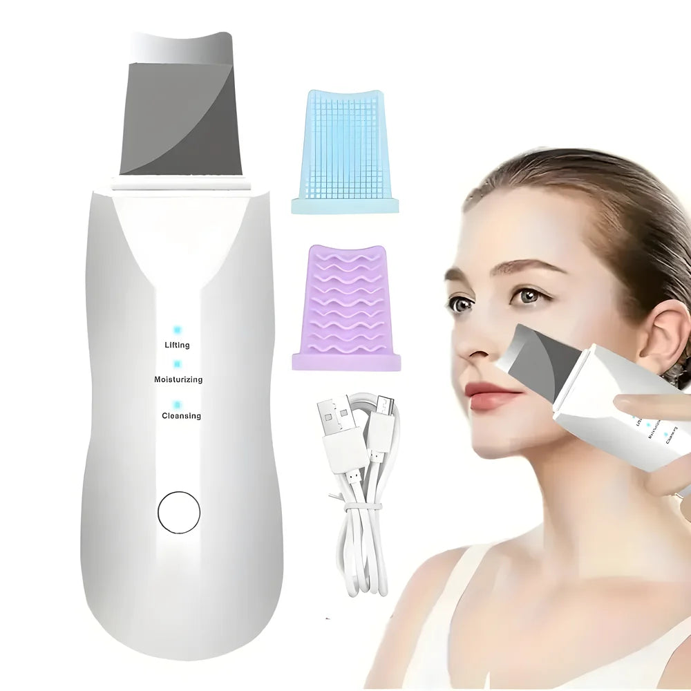 Vibrating facial cleansing spatula shown from the front