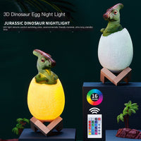 3D Dinosaur Night Light – Touch Control, 3 or 16 Colors, Wooden Base - Night Light - Apex Therapy