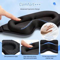 3D Memory Foam Sleep Mask – Contoured Eye Mask for Total Blackout & Zero Pressure - Apex Therapy