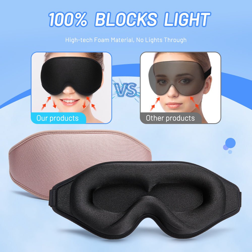 3D Memory Foam Sleep Mask – Contoured Eye Mask for Total Blackout & Zero Pressure - Apex Therapy