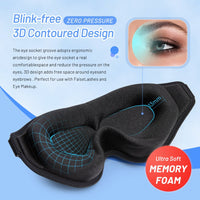 3D Memory Foam Sleep Mask – Contoured Eye Mask for Total Blackout & Zero Pressure - Apex Therapy