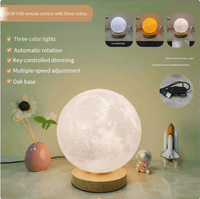 3D Moon Lamp with Wooden Stand – 12, 15 or 18 cm - Night Light - Apex Therapy