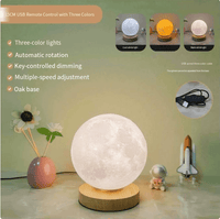 3D Moon Lamp with Wooden Stand – 12, 15 or 18 cm - Night Light - Apex Therapy