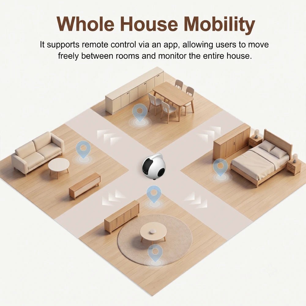 4MP WiFi Robot Camera – Battery-Powered Pet & Baby Monitor - Apex Therapy