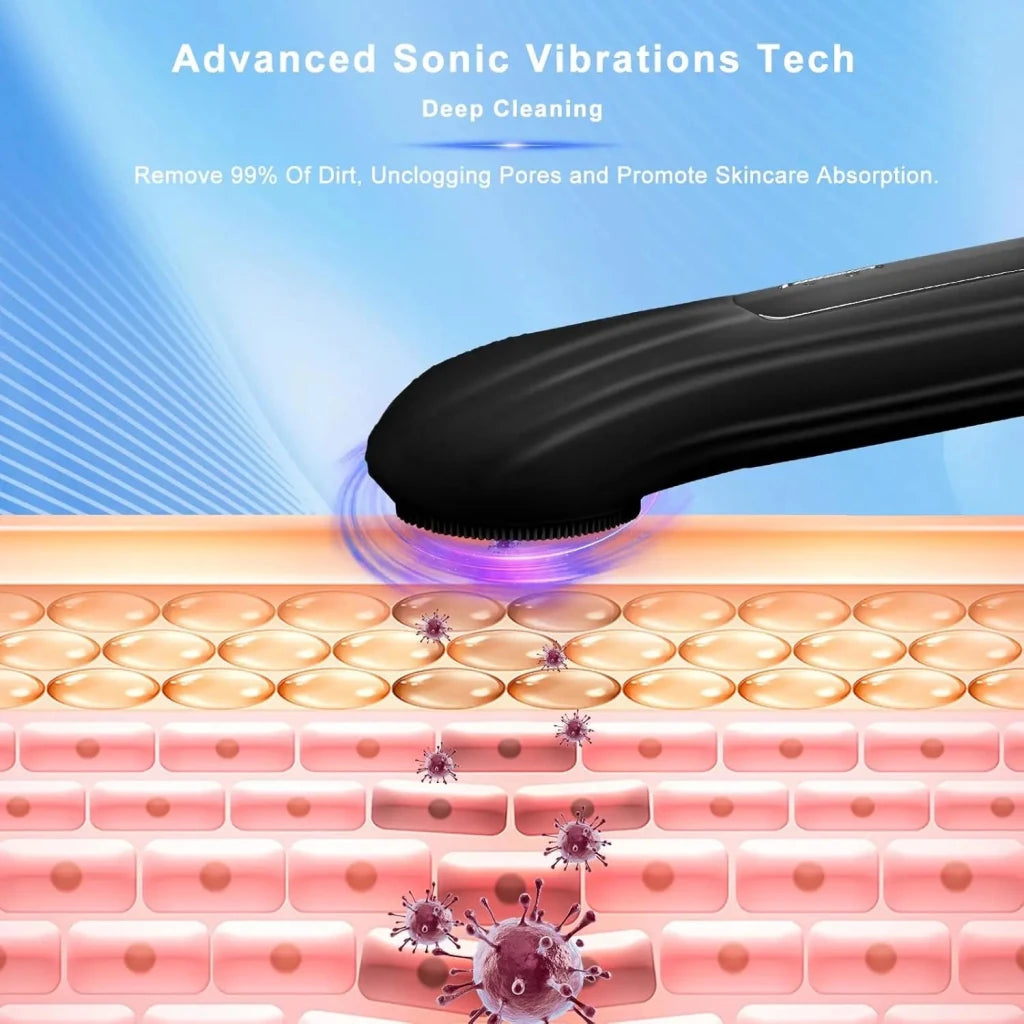 5-Mode Rechargeable Silicone Face Scrubber – Waterproof Facial Cleansing Brush - Apex Therapy