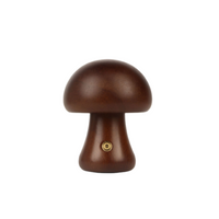 Wooden Mushroom Night Light – Rechargeable Warm LED, 4 Styles