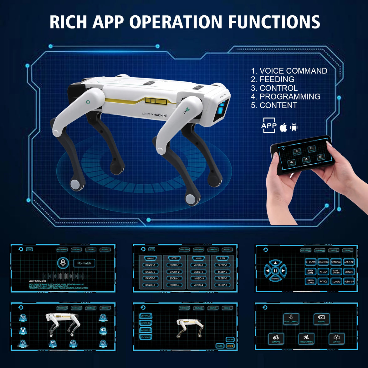 Robot dog performing a dance routine