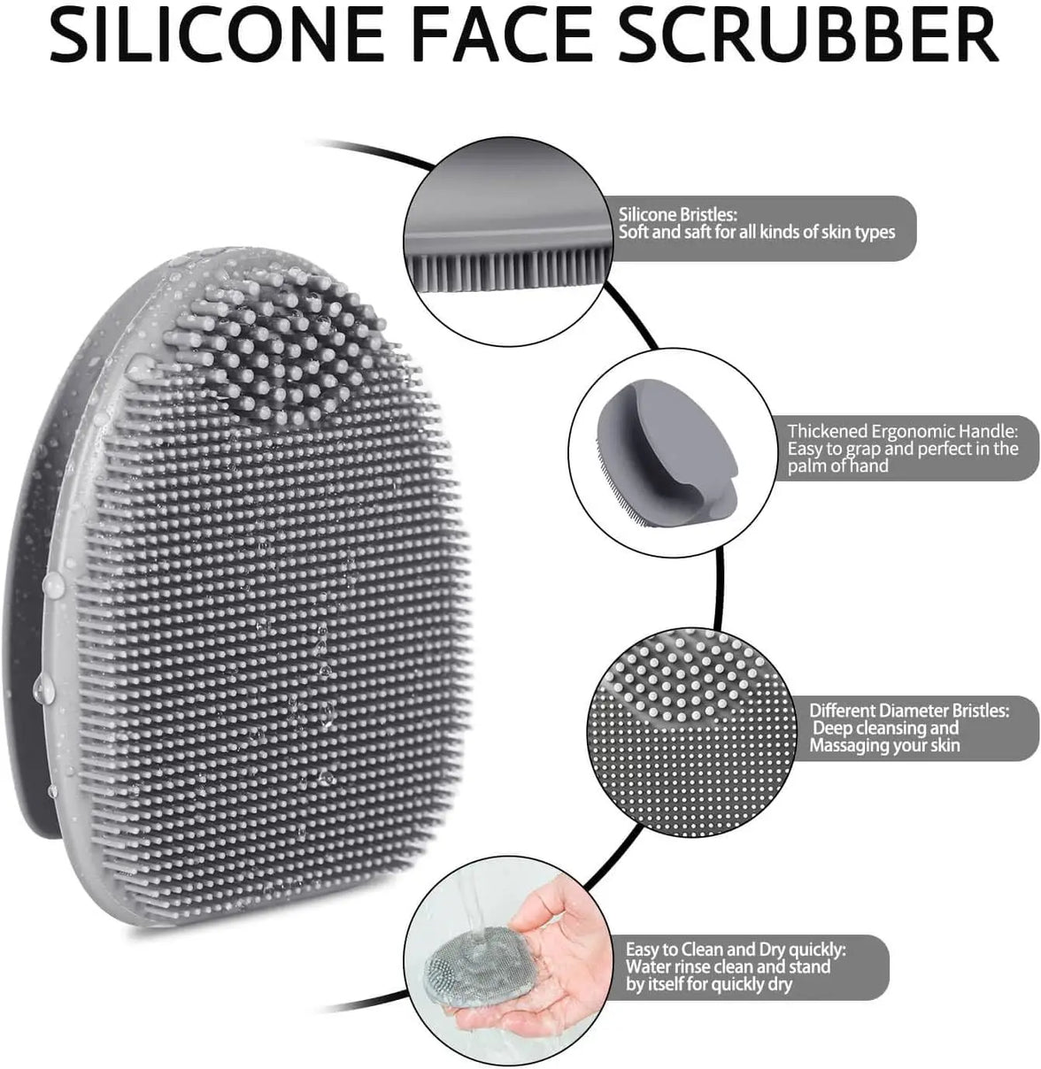 2-Pack Silicone Exfoliating Facial Brushes – Gentle Cleansing Duo