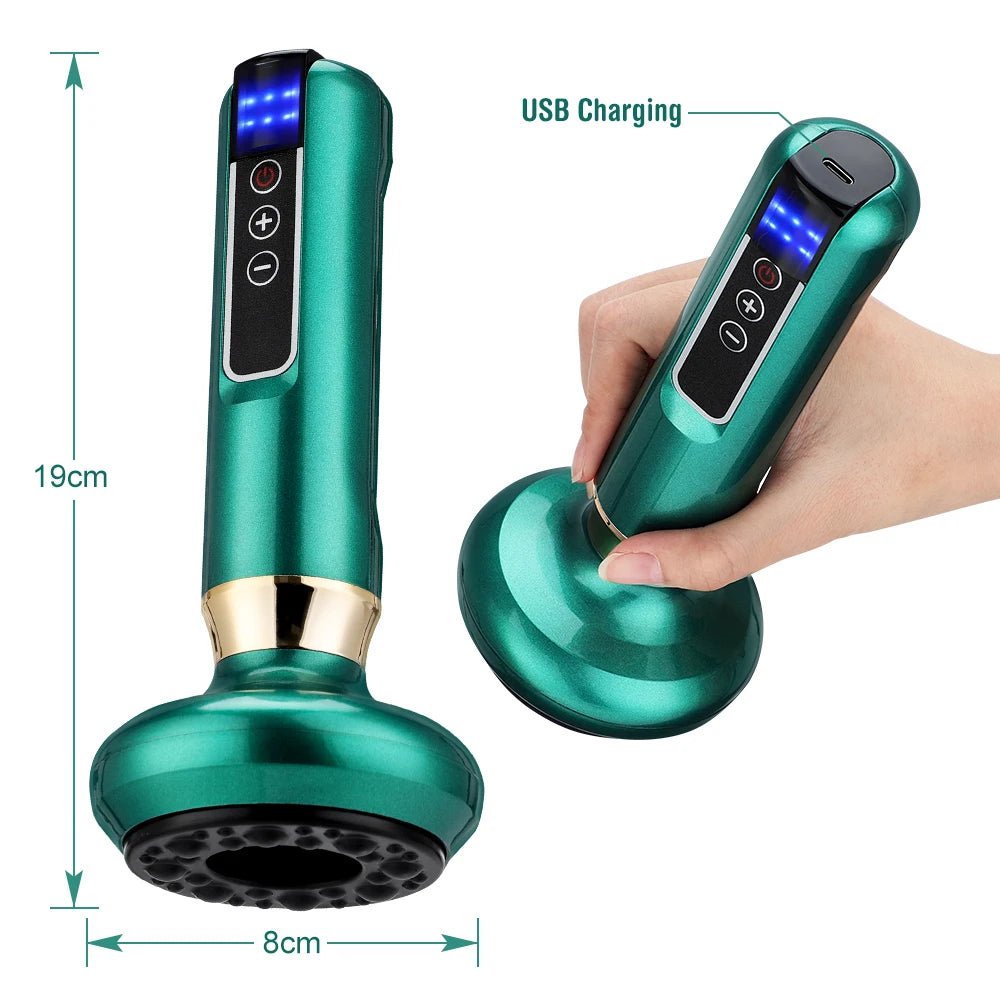6 Gear Electric Cupping Massager Vacuum Suction Cup GuaSha Anti Cellulite Beauty Health Scraping Heat Body Slimming Massage - Apex Therapy