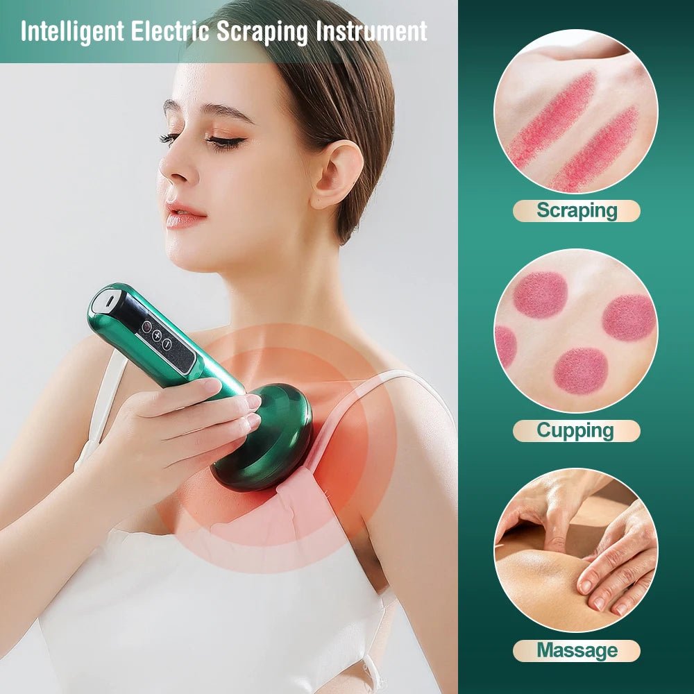 6 Gear Electric Cupping Massager Vacuum Suction Cup GuaSha Anti Cellulite Beauty Health Scraping Heat Body Slimming Massage - Apex Therapy