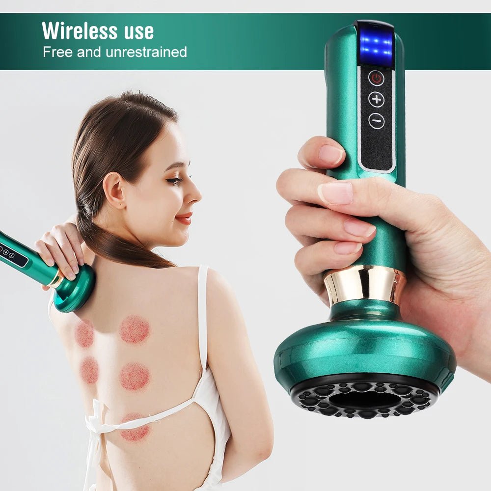6 Gear Electric Cupping Massager Vacuum Suction Cup GuaSha Anti Cellulite Beauty Health Scraping Heat Body Slimming Massage - Apex Therapy